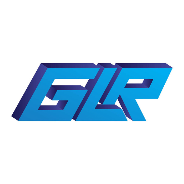 G L R Carta inicial tridimensional Logotipo vector elemento
 - Vector, imagen