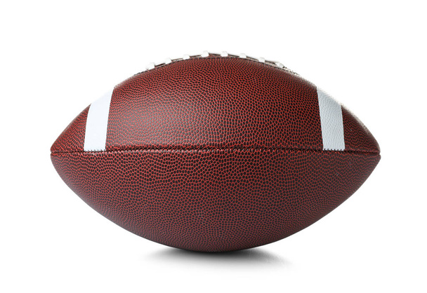 Leather American football ball on white background - Φωτογραφία, εικόνα