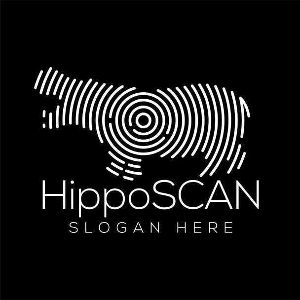 Élément vectoriel du logo de la technologie Hippo Scan. Modèle de logo de technologie animale
 - Vecteur, image