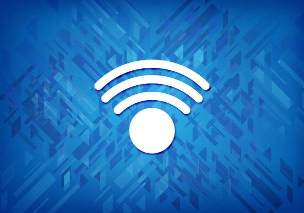 Wifi icon isolated on blue background abstract illustration - Photo, Image