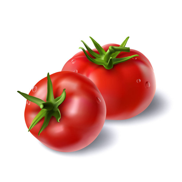 Векторное изображение с изображением помидора на белом фоне
 - Вектор,изображение