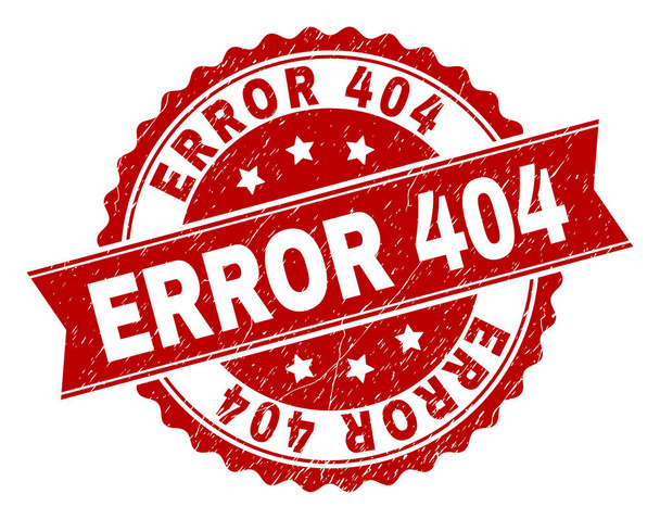 Grunge Textured ERROR 404 Stamp Seal - ベクター画像