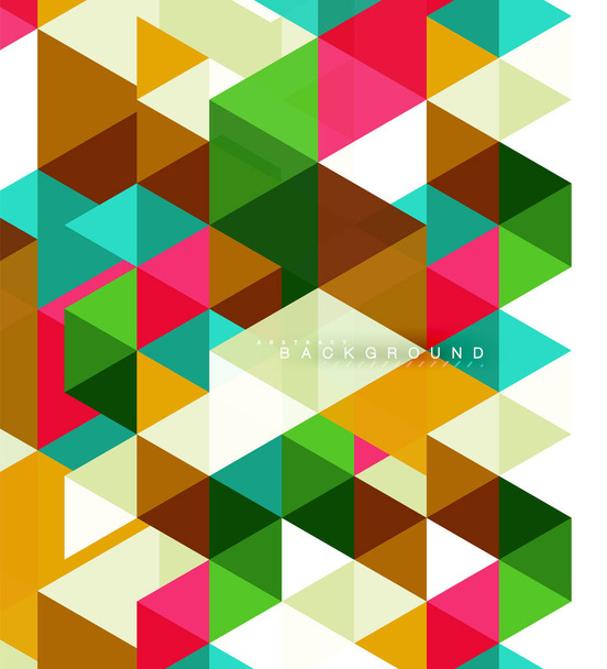 Multicolored triangles abstract background, mosaic tiles concept - Вектор,изображение