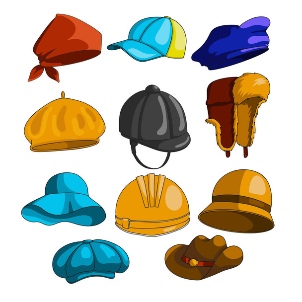 Coleção de ícones de chapéu
 - Vetor, Imagem