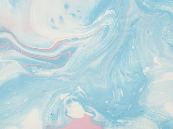 Modré a růžové ručně malované pozadí, detail fragment malba akrylem na plátně. Moderní umění. Současné umění. - Fotografie, Obrázek