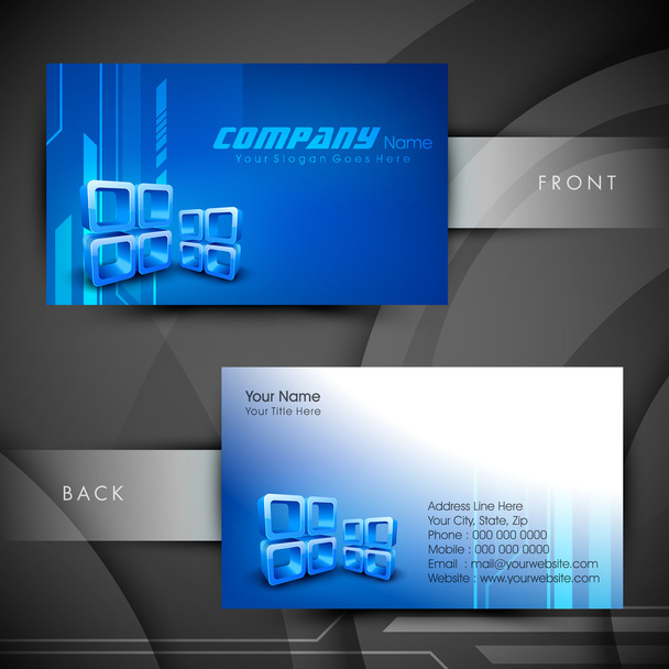 Abstract professional and designer business card template or visiting card set. EPS 10. - Vetor, Imagem