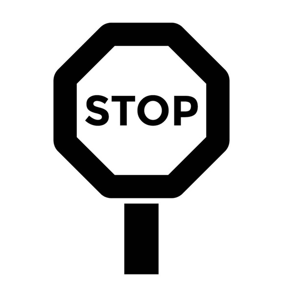 Pysähdystekstillä varustettu taulu, joka pidetään tienvarressa liikenteen lopettamiseksi
  - Vektori, kuva