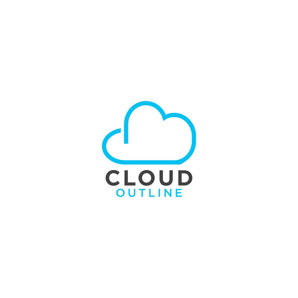 Ілюстрація шаблону логотипу хмарного контуру
 - Вектор, зображення