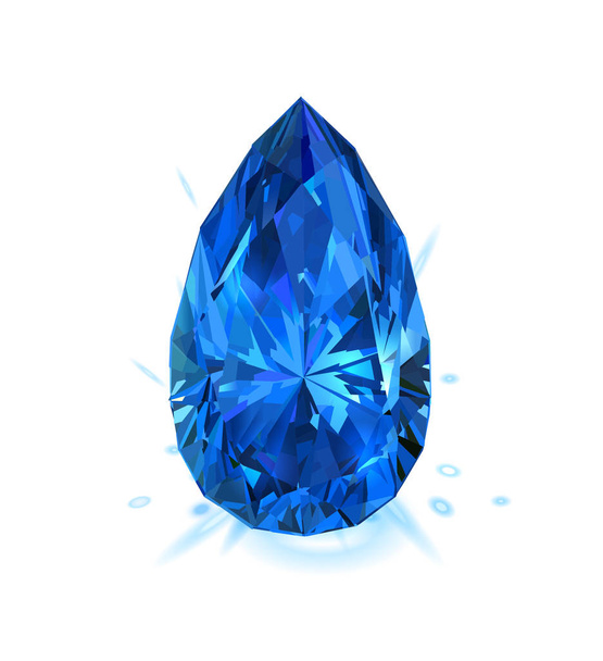 Hermoso zafiro gema azul aislado sobre fondo blanco. Ilustración vectorial
. - Vector, imagen