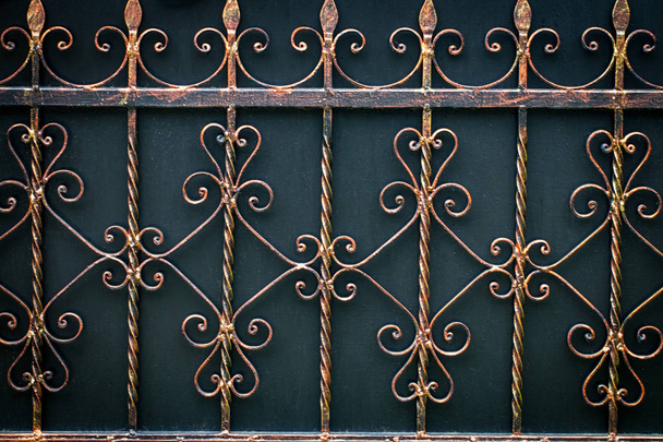 zdobené kované prvky dekorace kovová brána. - Fotografie, Obrázek