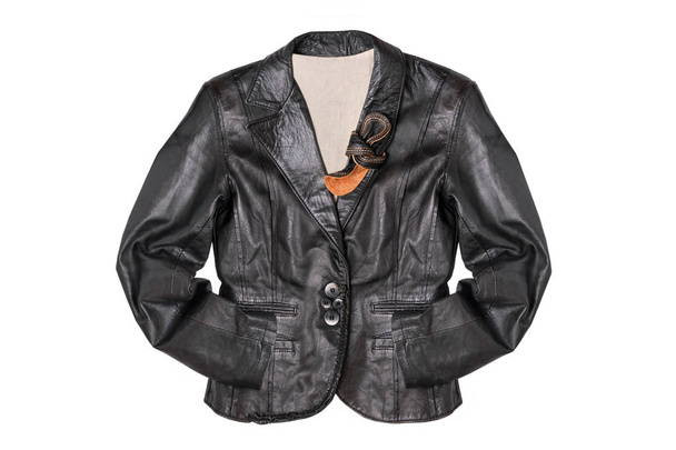 Leather jacket isolated on white background - Photo, Image