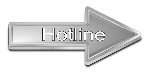 Zilveren Hotline pijlknop 3d illustratie - Foto, afbeelding