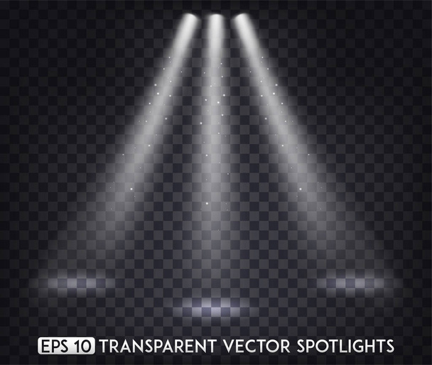 Efecto transparente blanco de las luces / de los proyectores del punto del vector para el partido, la escena, el escenario, la galería o el diseño del día de fiesta
 - Vector, Imagen
