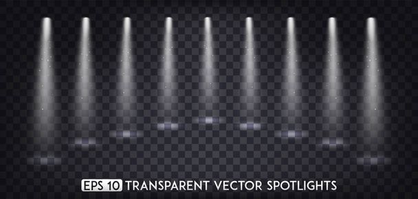 Witte transparante Vector vlek licht / schijnwerpers Effect voor partij, scène, podium, Gallery of vakantie ontwerp - Vector, afbeelding