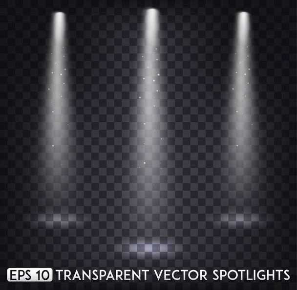 White Transparent Vector Spot Lights / Spotlights Effect For  Party, Scene, Stage,Gallery or Holiday Design - Vector, Image