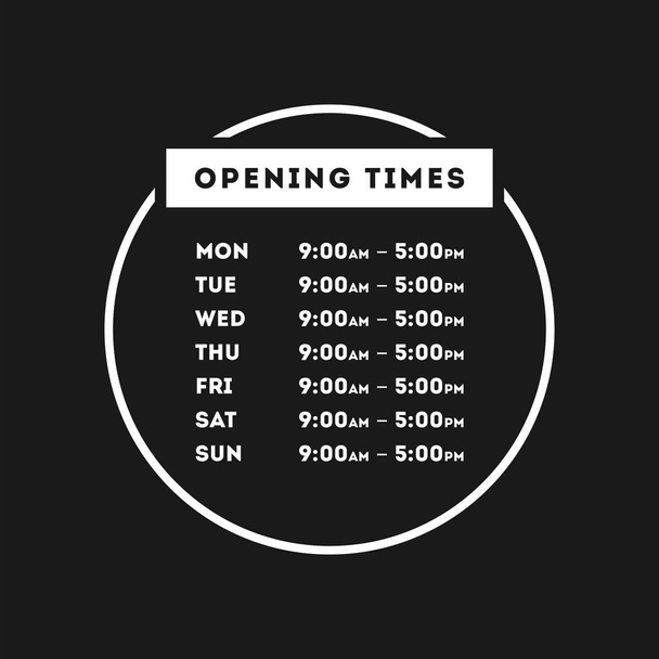 Transparent Vector Opening Time Hours Window Sticker Retail - Vector, Image
