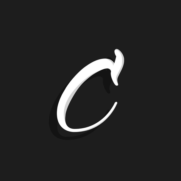 手書きのベクトルのロゴ文字 C. C 文字デザイン ベクトル - ベクター画像