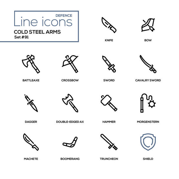 Bras en acier froid - ensemble d'icônes design de ligne moderne
 - Vecteur, image