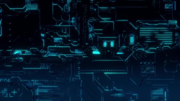 Cyber-Tech digitaler Hintergrund, bunt mit animierten Leuchtlinien. - Filmmaterial, Video