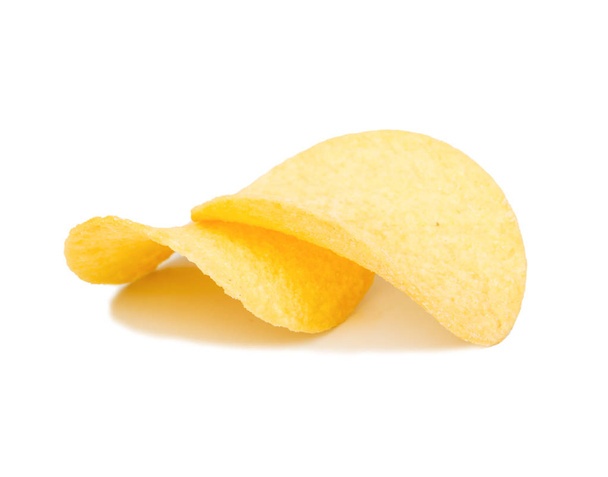 Két burgonya chips sajt ízét a fehér háttér - Fotó, kép