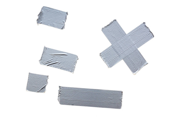 Different stripes of duct tape. All isolated on a white background. - Photo, Image