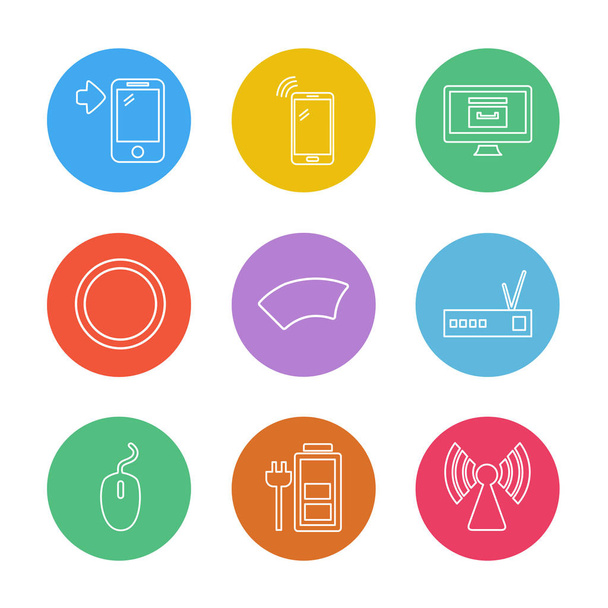 set of various theme app icons, vector illustrations - Διάνυσμα, εικόνα