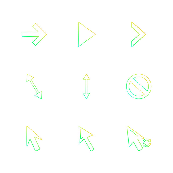 flat vector illustration icons, set of app icons  - Vettoriali, immagini