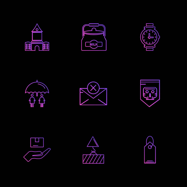 flat vector illustration icons, set of app icons   - Vector, Imagen