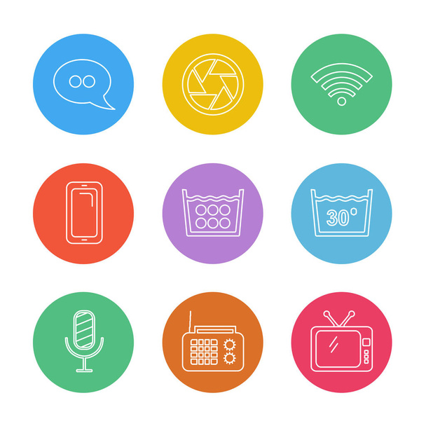 User profile picture icons set in simple style - Vetor, Imagem