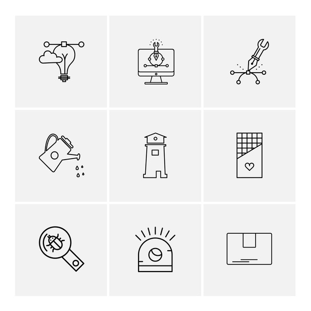 minimalistic flat vector app icons on white background - Vector, Image