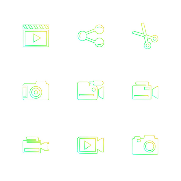 iconos de aplicación de vector plano minimalista sobre fondo blanco
 - Vector, imagen