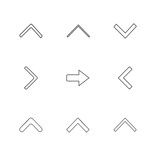 set of minimalistic flat vector app icons on white background - Vektor, Bild