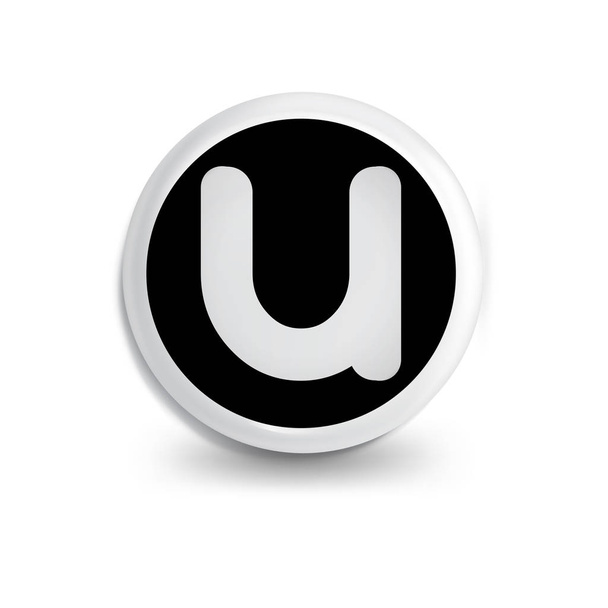 u Letter in circle icon logo element. letter logo template - Vector, Image