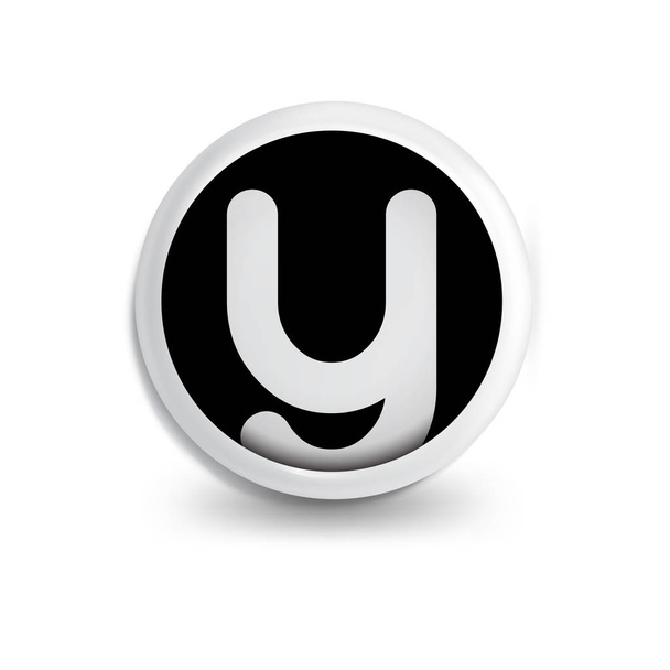 y Letter in circle icon logo element. letter logo template - Vektor, Bild