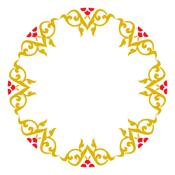 Artistic colorful garnished circle shape, ancient design style - ベクター画像