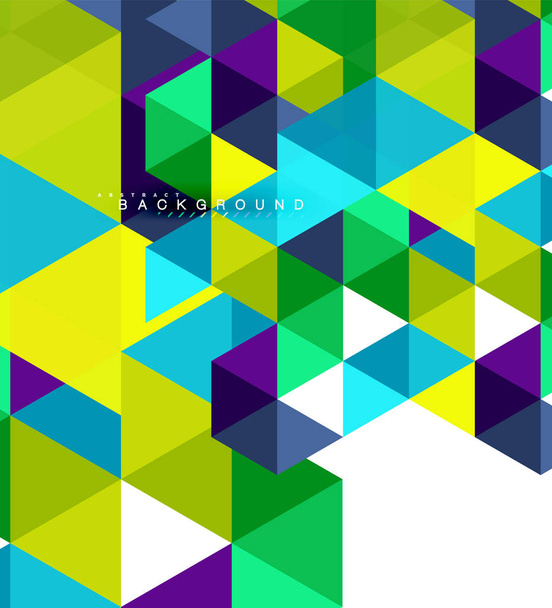 Barevné trojúhelníky abstraktní pozadí, mozaikové dlaždice koncept - Vektor, obrázek