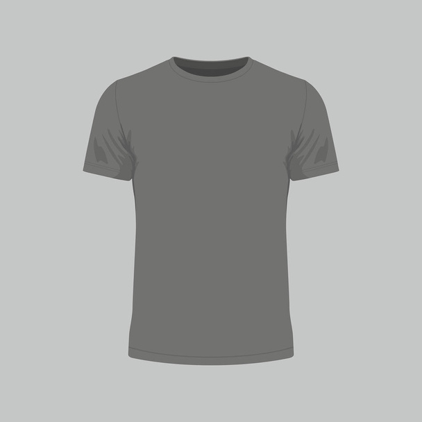 Vista frontal de la camiseta negra de hombre sobre fondo blanco
 - Vector, Imagen