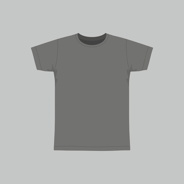 Widoki z przodu czarny t-shirt męski na białym tle - Wektor, obraz