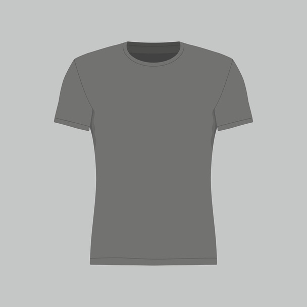 Μπροστινή θέα μαύρο t-shirt των ανδρών σε λευκό φόντο - Διάνυσμα, εικόνα