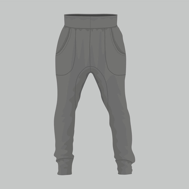 Front views of Men's black sweatpants on white background - Vector, Image