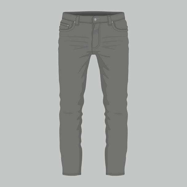 Front views of Men's black jeans on white background - ベクター画像