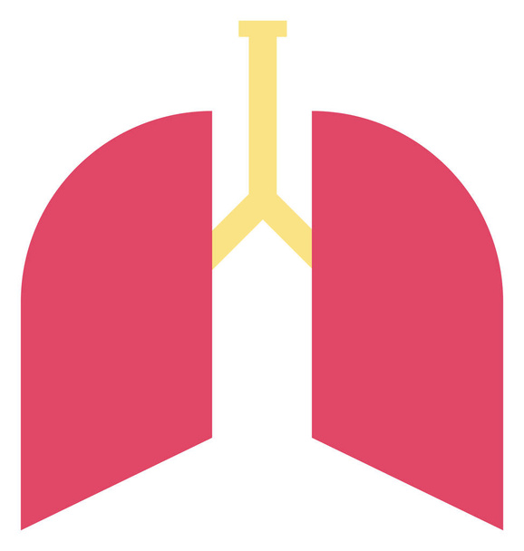 Lungs Color Isolated Vector Icon Fully Editable - Vector, Image