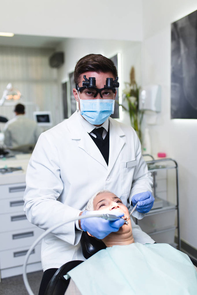 dentist and patient in dental clinic - 写真・画像