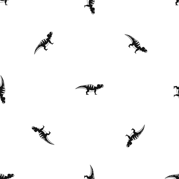 Hadrosaurid dinosaur pattern seamless black - ベクター画像