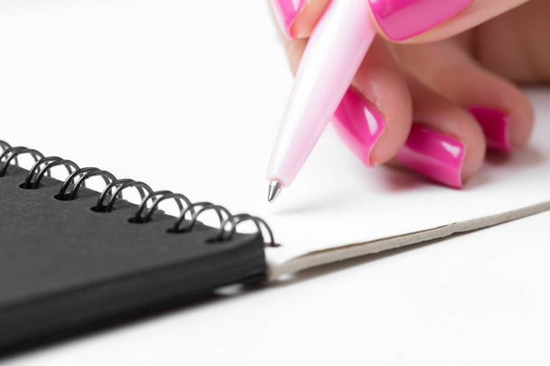 Business women hands working writing notebook  - Φωτογραφία, εικόνα
