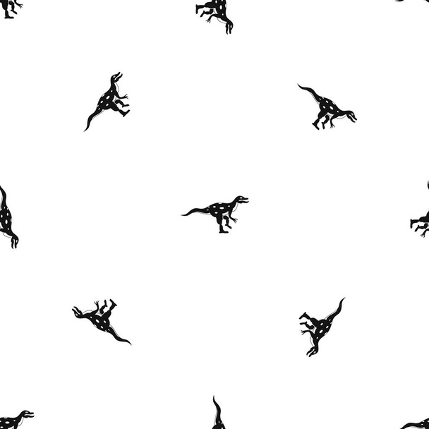 Ornithopod dinosaur pattern seamless black - Wektor, obraz