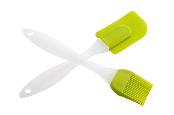 Pastry silicone set (spatula and brush) over white background - Photo, Image