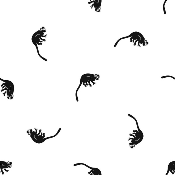 Marmoset monkey pattern seamless black - Vecteur, image