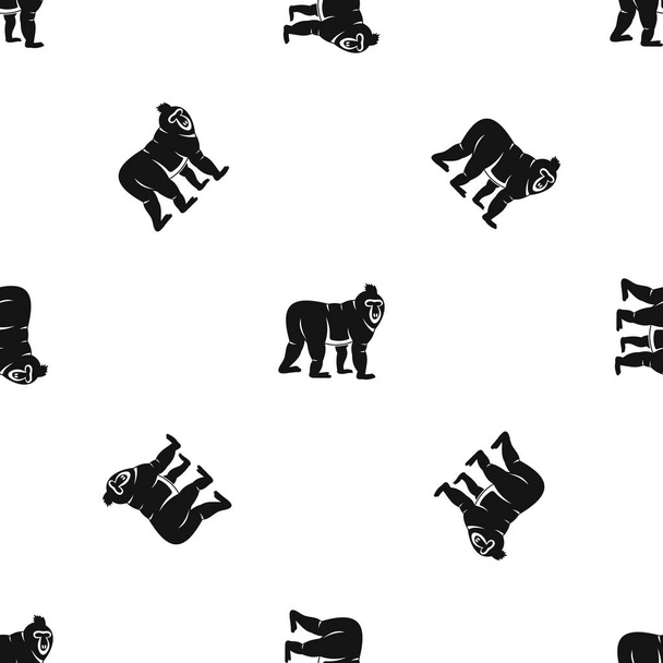 Mandrill monkey pattern seamless black - Vector, Imagen