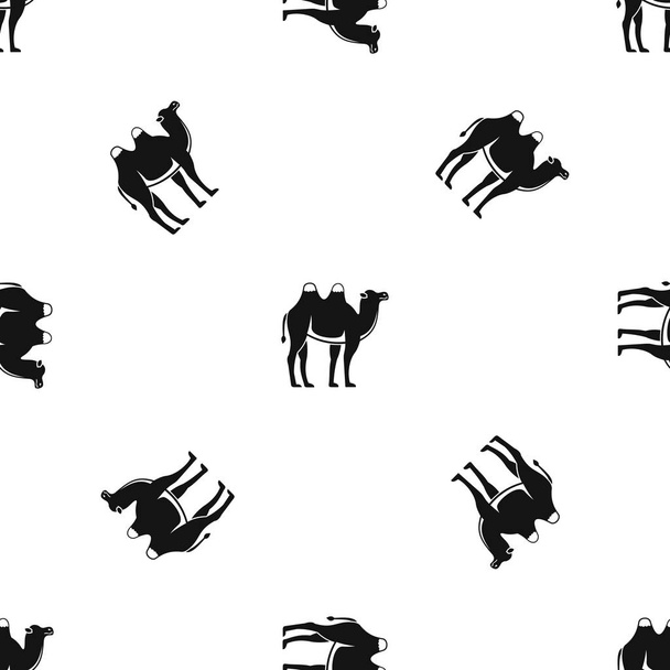 Camel pattern repeat seamless in black color for any design. Vector geometric illustration - Vetor, Imagem